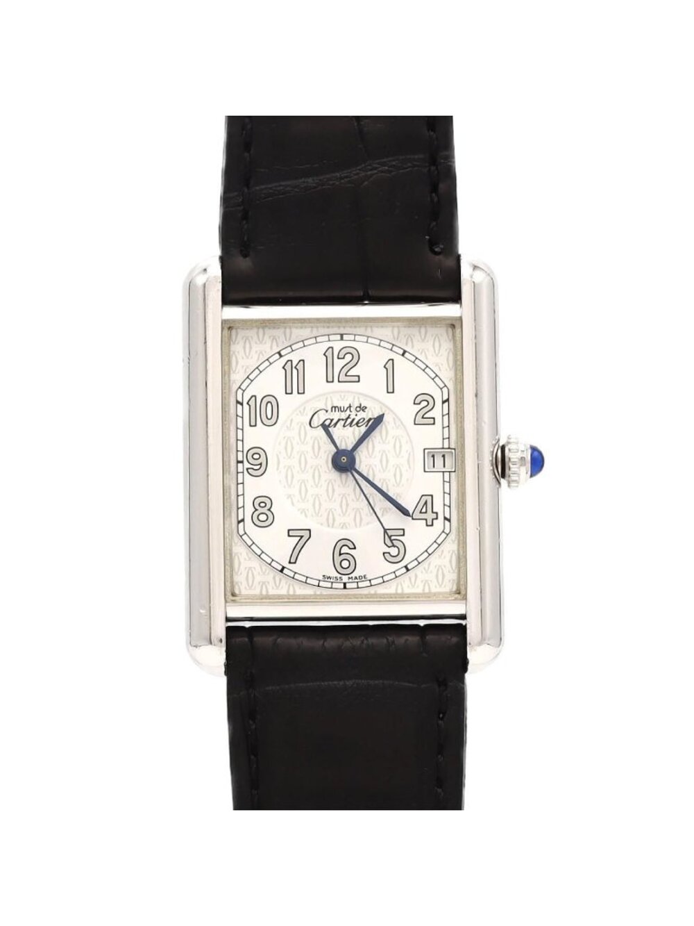 Cartier Must Tank Date LM Silver Quartz Watch